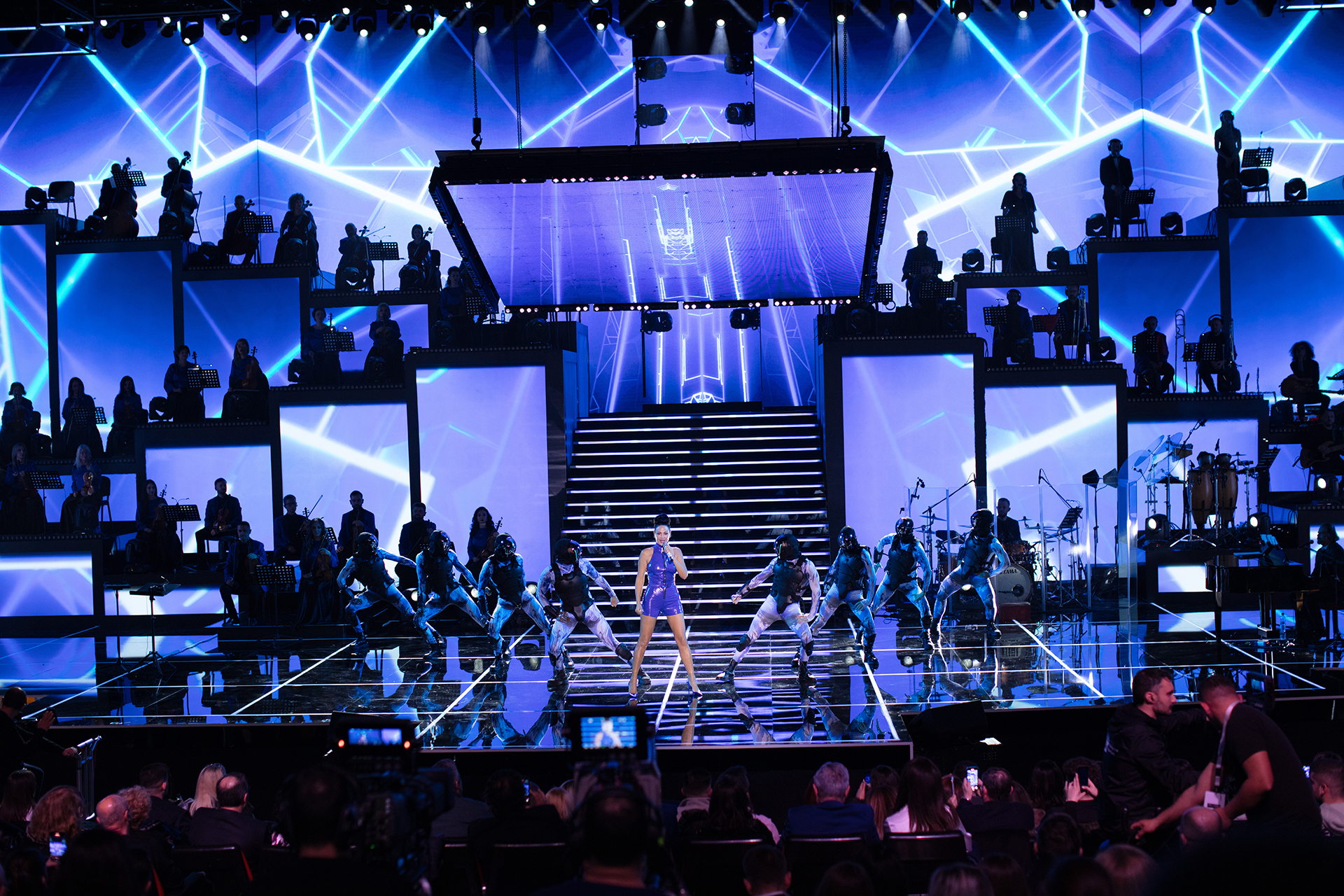 Bleona performing on stage