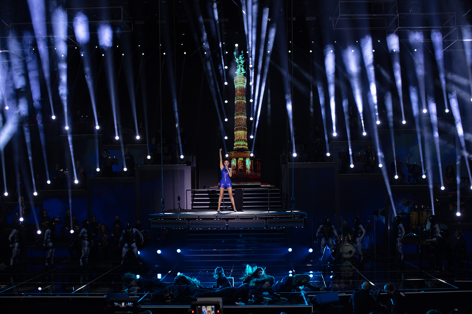 Bleona performing on stage