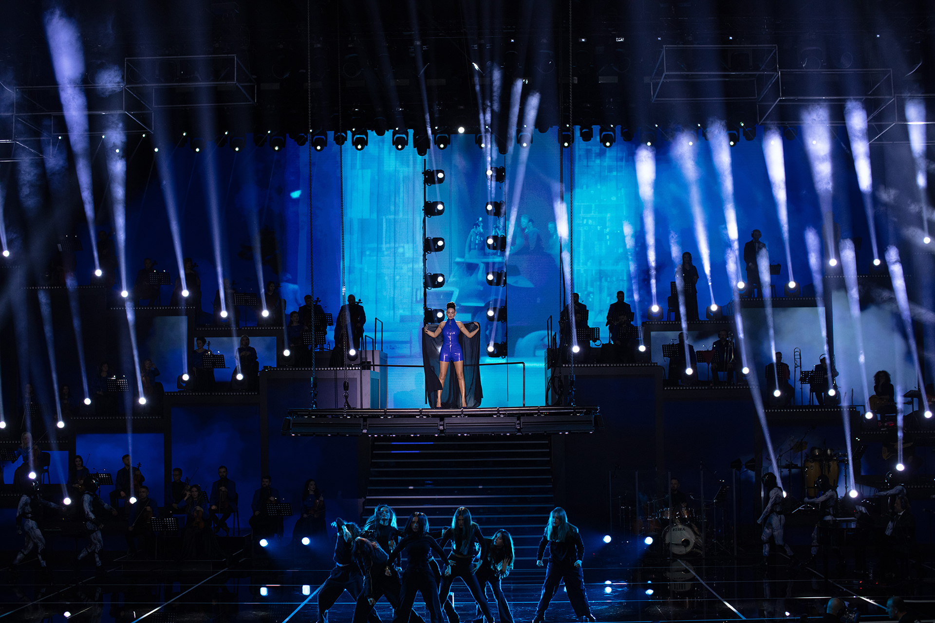 Bleona performing on stage