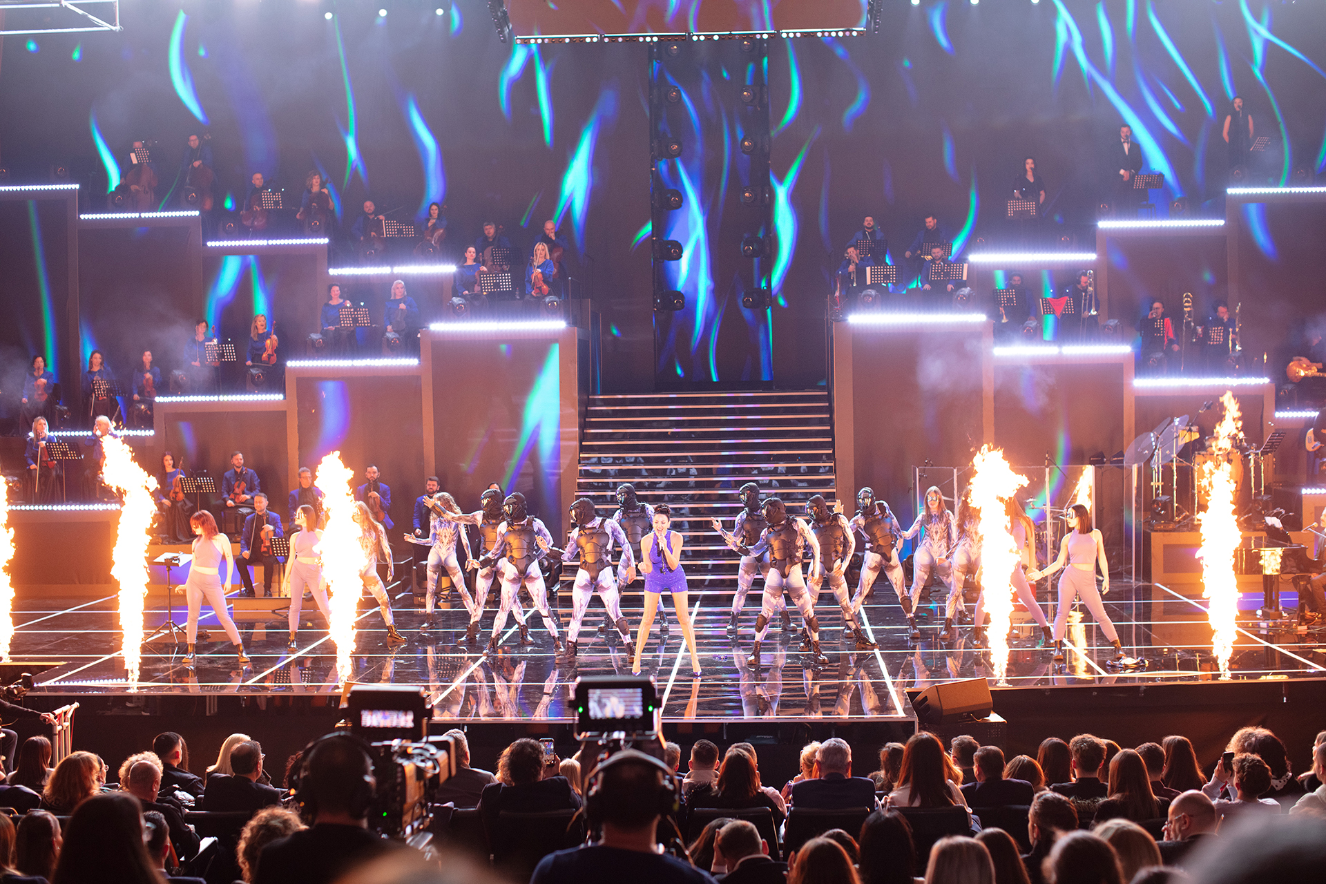 Bleona performing on stage